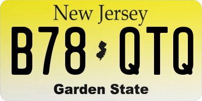 NJ license plate B78QTQ