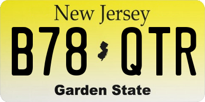 NJ license plate B78QTR
