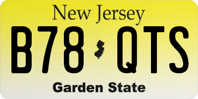 NJ license plate B78QTS