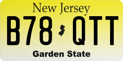 NJ license plate B78QTT