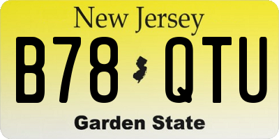 NJ license plate B78QTU