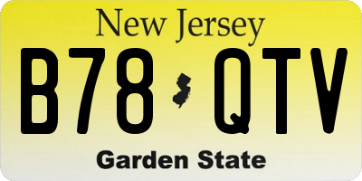 NJ license plate B78QTV