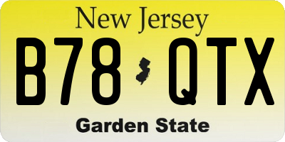 NJ license plate B78QTX
