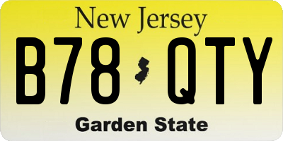 NJ license plate B78QTY