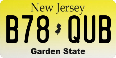 NJ license plate B78QUB