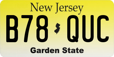 NJ license plate B78QUC