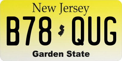 NJ license plate B78QUG