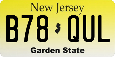 NJ license plate B78QUL