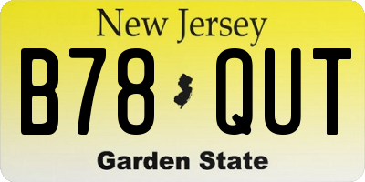 NJ license plate B78QUT
