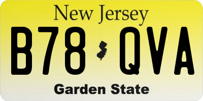 NJ license plate B78QVA