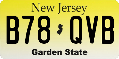 NJ license plate B78QVB