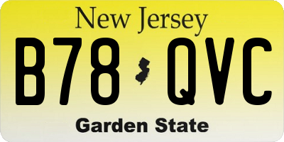 NJ license plate B78QVC