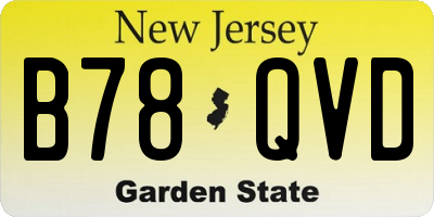 NJ license plate B78QVD