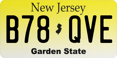 NJ license plate B78QVE