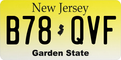 NJ license plate B78QVF