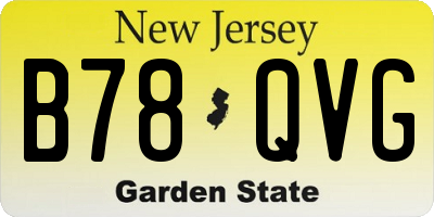 NJ license plate B78QVG