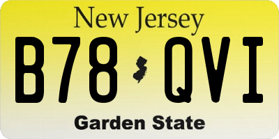NJ license plate B78QVI