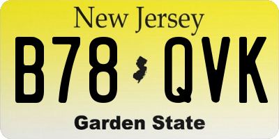 NJ license plate B78QVK