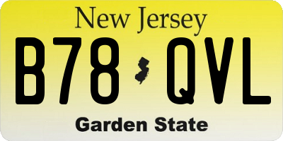 NJ license plate B78QVL