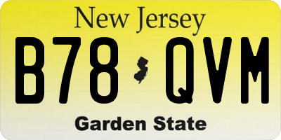 NJ license plate B78QVM