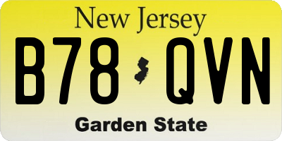 NJ license plate B78QVN