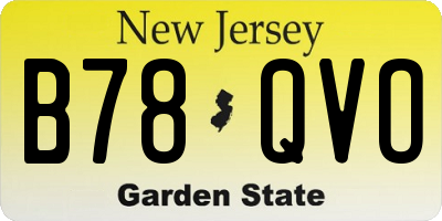 NJ license plate B78QVO