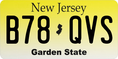 NJ license plate B78QVS