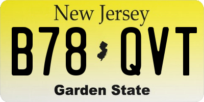 NJ license plate B78QVT