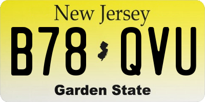 NJ license plate B78QVU