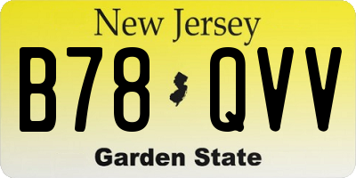 NJ license plate B78QVV