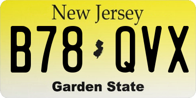 NJ license plate B78QVX