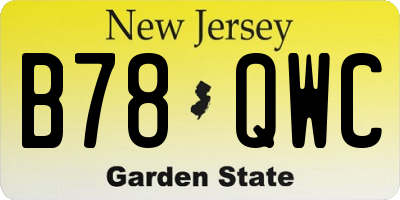 NJ license plate B78QWC