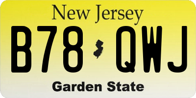 NJ license plate B78QWJ