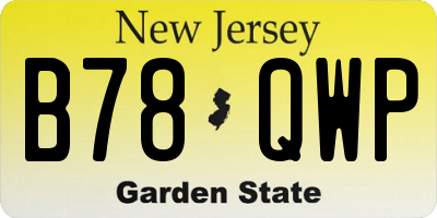 NJ license plate B78QWP