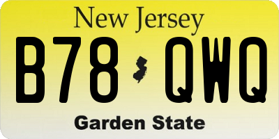 NJ license plate B78QWQ