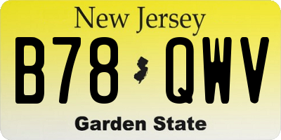NJ license plate B78QWV