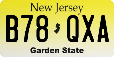 NJ license plate B78QXA