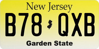 NJ license plate B78QXB