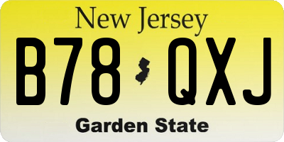 NJ license plate B78QXJ