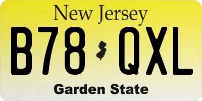 NJ license plate B78QXL
