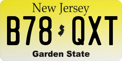 NJ license plate B78QXT