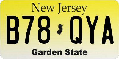NJ license plate B78QYA