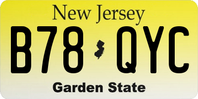 NJ license plate B78QYC