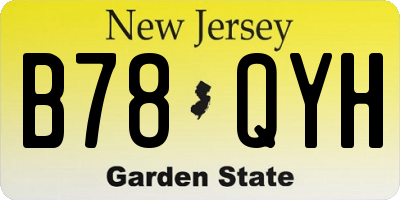 NJ license plate B78QYH