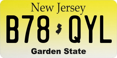 NJ license plate B78QYL