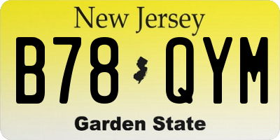 NJ license plate B78QYM