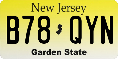 NJ license plate B78QYN