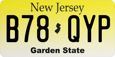 NJ license plate B78QYP