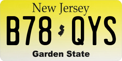 NJ license plate B78QYS