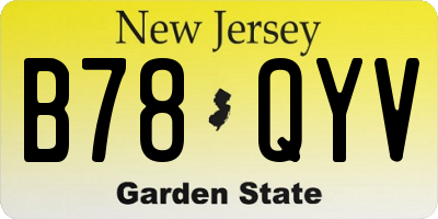 NJ license plate B78QYV